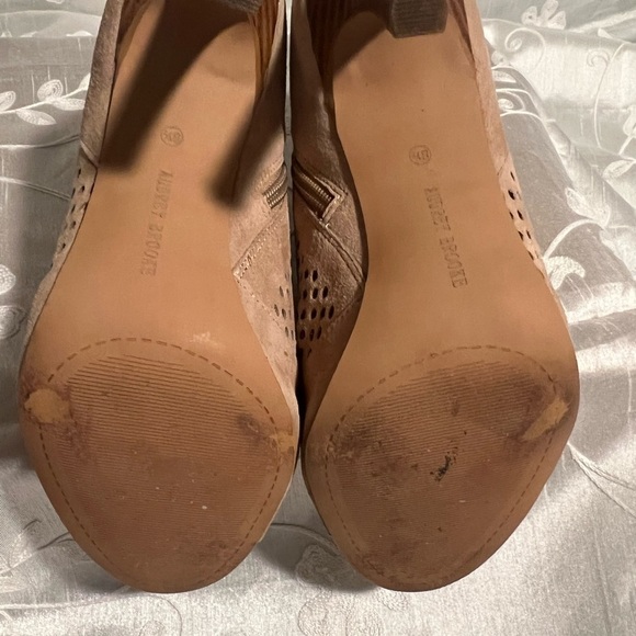 Peep -Toe Stiletto Suede Stiletto Boot by Audrey Brooke - Picture 6 of 8